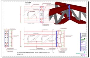 Secondary to Primary Steel Truss Connection Detail