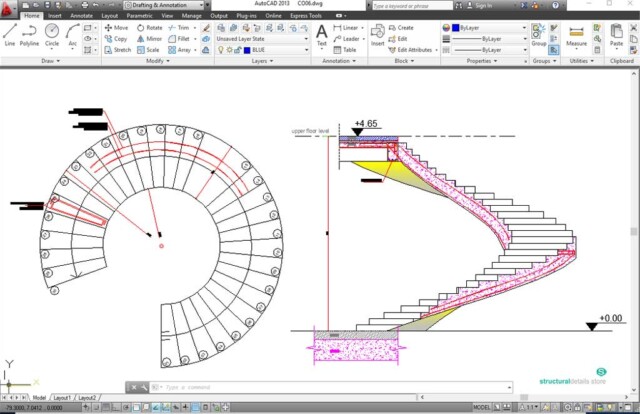 Reinforced Concrete Spiral Helical Staircases Reinforcement Details