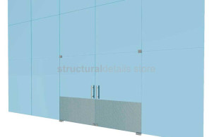 Frameless Curtain Wall Panel Glass Door