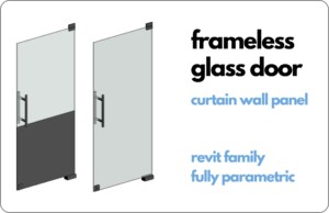 Frameless Curtain Wall Panel Glass Door
