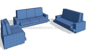 Sofa Armchair Parametric Family Revit Model