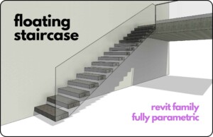 Floating Cantilever Fully Parametric Revit Staircase Wall Based Family